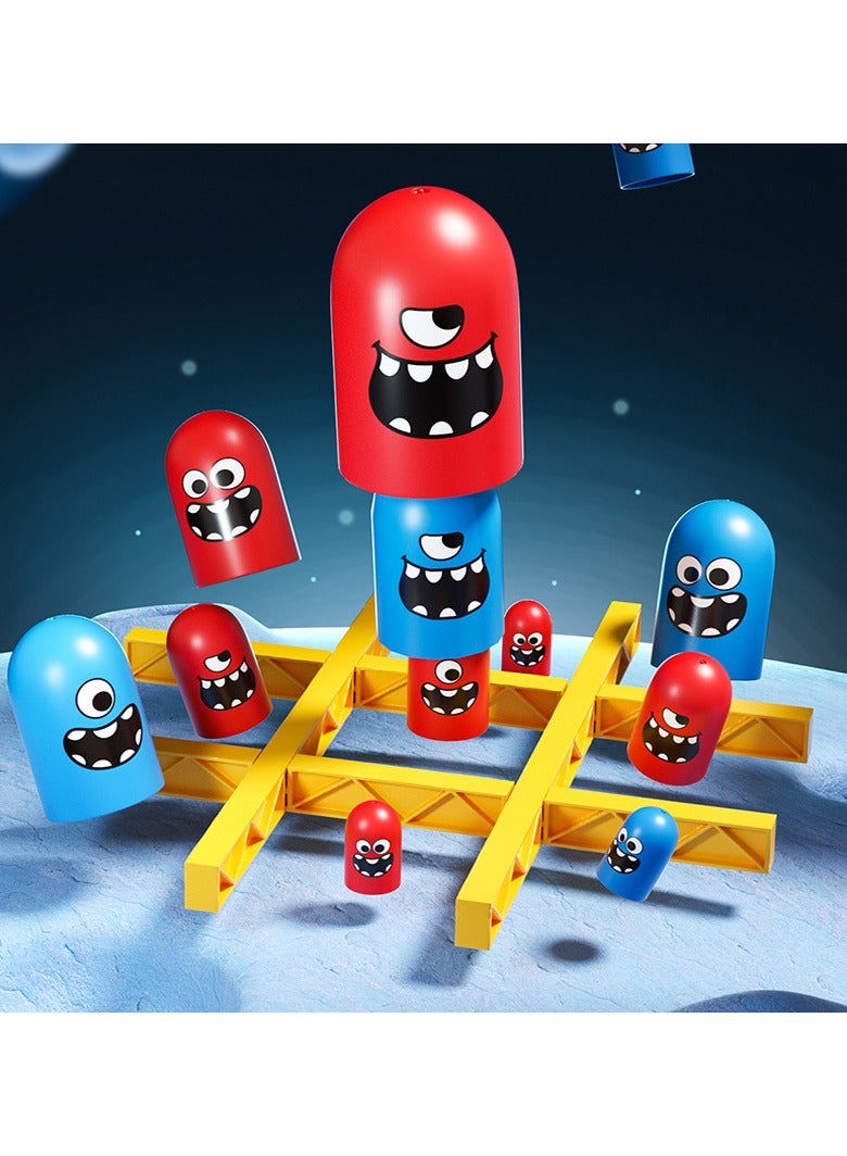 NIBEMINENT Gobble Board Game, Tic Tac Toe Game, Children's Educational Puzzle Game Toys, Classic 3D Board Game for Parent-Child Early Education Family Interaction - Image 1
