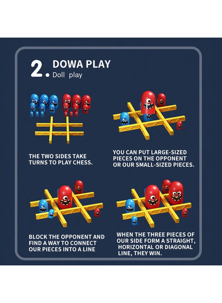 NIBEMINENT Gobble Board Game, Tic Tac Toe Game, Children's Educational Puzzle Game Toys, Classic 3D Board Game for Parent-Child Early Education Family Interaction - Image 5