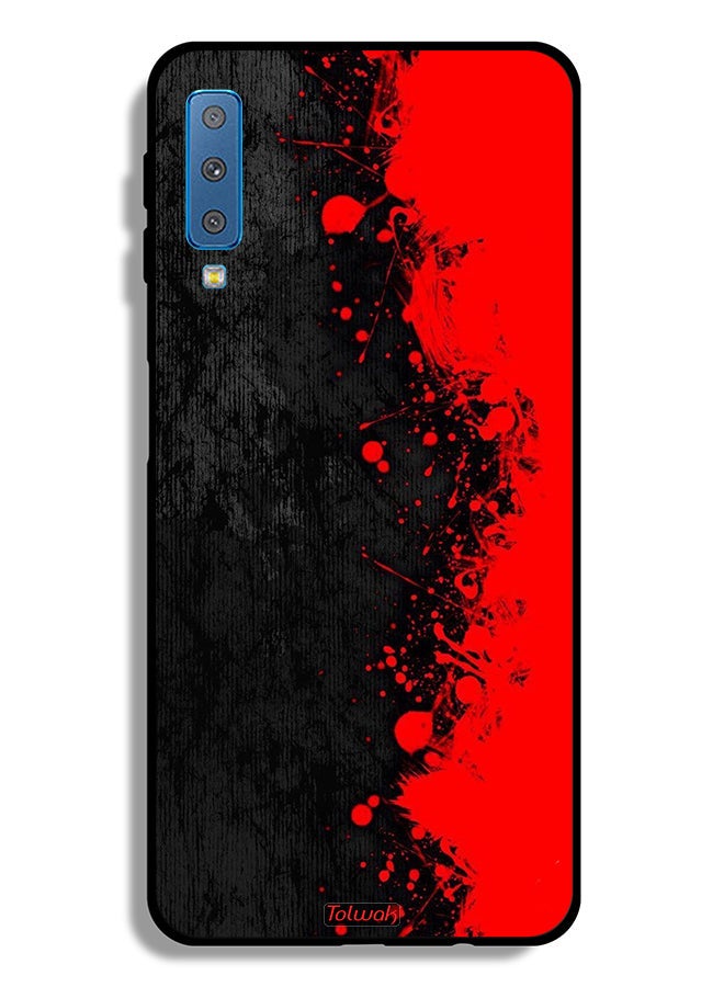 Tolwak Samsung Galaxy A7 (2018) Protective Case Cover Paint Abstract Pattern - Image 1