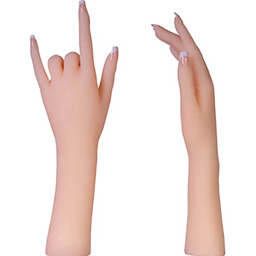 linmin 1 Pair of Life-Size Silicone Female Models Hand Display Jewelry Display Art Sketches, etc. (Pink Nails) - Image 5