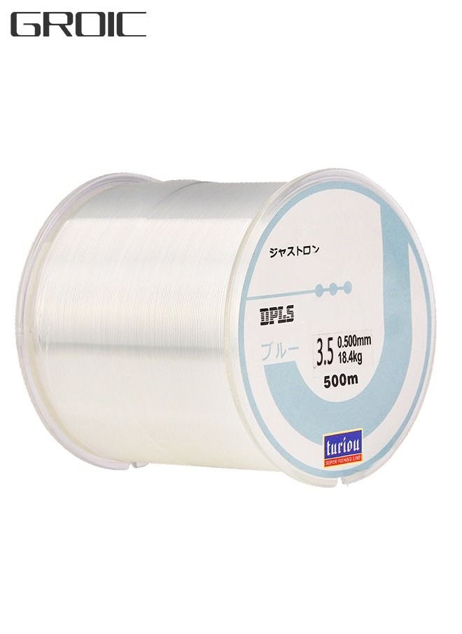 GROIC - Nylon String Fishing Line Cord Clear Fluorocarbon Strong Monofilament Wire Flexible Wear-resistant Super Pulling Force Cut for Hanging Decorations Beading Crafts Kite -500M - Image 1