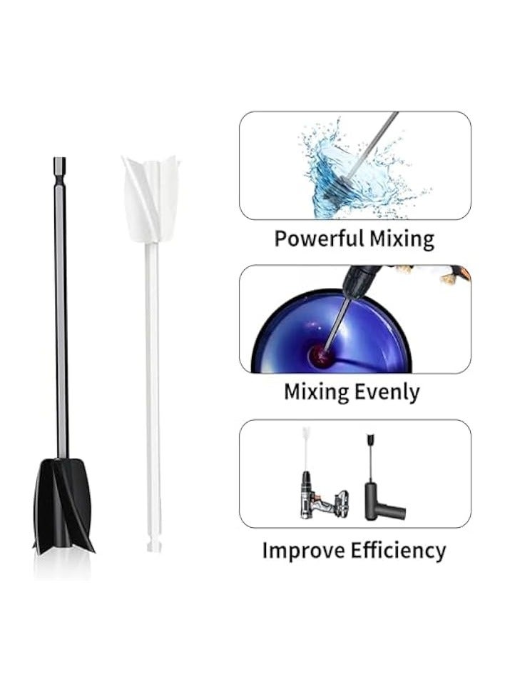 PROMASS 4pcs Epoxy Mixer for Resin, Reusable Paint Mixer Paddle Resin Mixer Paddle Drill Paddles for Drilling Mixing Epoxy Painting Ceramic Glaze Oil Paints And Reduce Bubbles - Image 2
