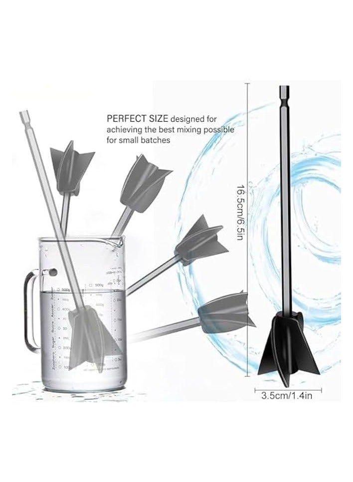 PROMASS 4pcs Epoxy Mixer for Resin, Reusable Paint Mixer Paddle Resin Mixer Paddle Drill Paddles for Drilling Mixing Epoxy Painting Ceramic Glaze Oil Paints And Reduce Bubbles - Image 3