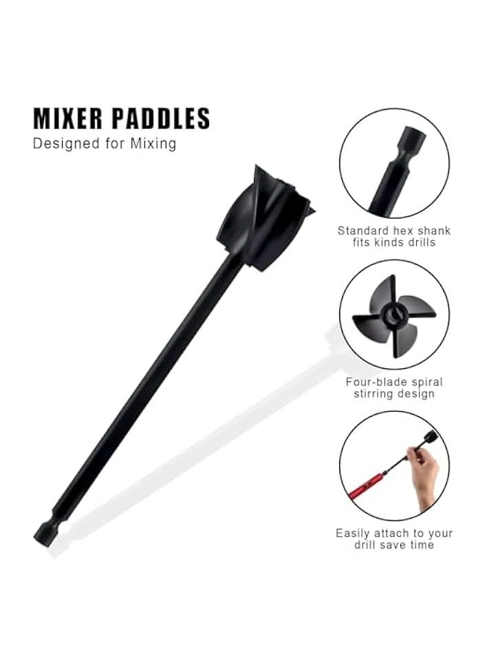 PROMASS 4pcs Epoxy Mixer for Resin, Reusable Paint Mixer Paddle Resin Mixer Paddle Drill Paddles for Drilling Mixing Epoxy Painting Ceramic Glaze Oil Paints And Reduce Bubbles - Image 4