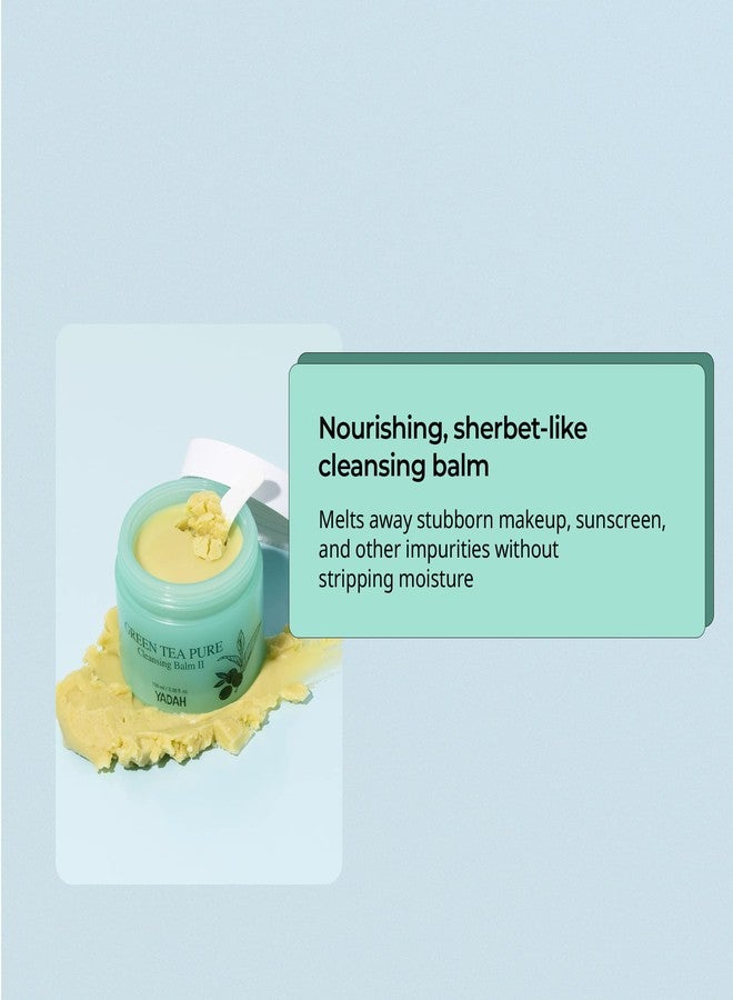 YADAH Green Tea Cleansing Balm II (3.38fl oz) - Makeup Remover, Moisturizing, Residue-Free. Korean Skin Care. Vegan, For Sensitive Skin, Botanical oil extract. - Image 2