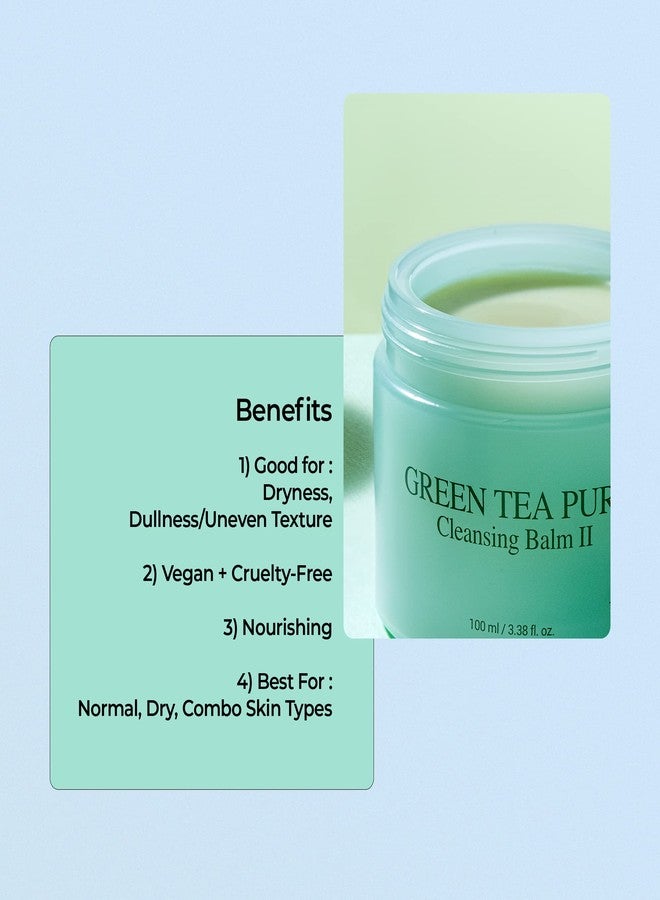 YADAH Green Tea Cleansing Balm II (3.38fl oz) - Makeup Remover, Moisturizing, Residue-Free. Korean Skin Care. Vegan, For Sensitive Skin, Botanical oil extract. - Image 5