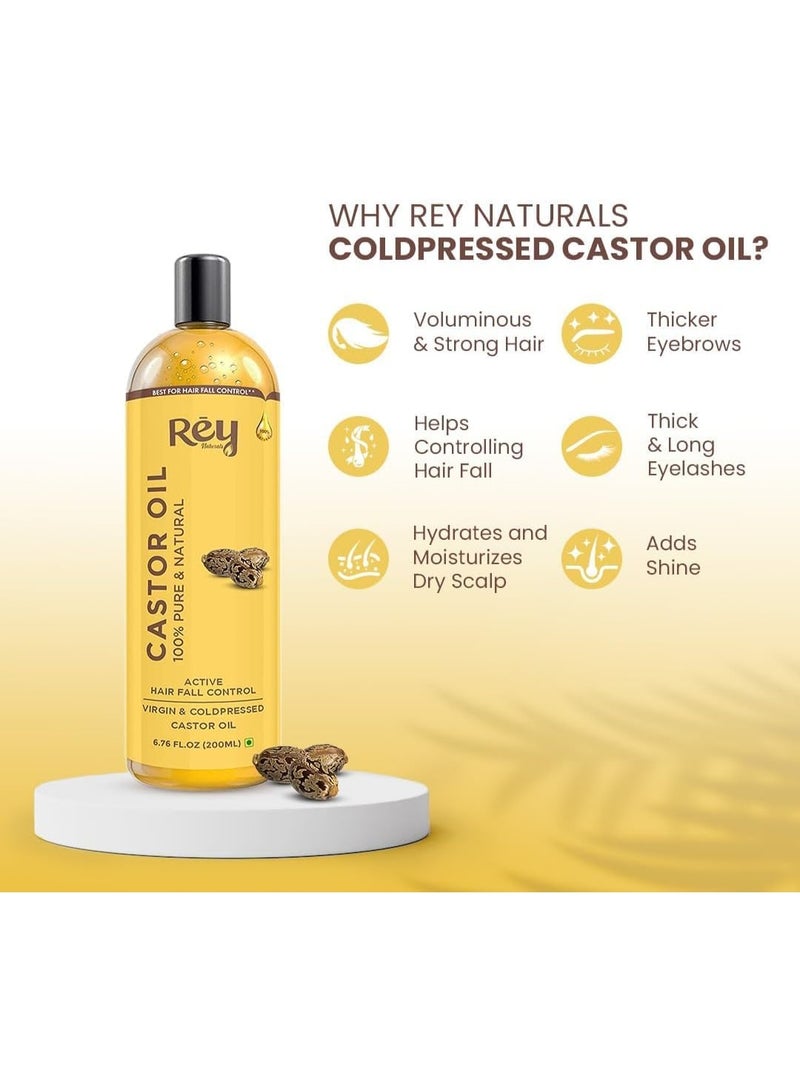 Rey Naturals Rey Naturals Premium Cold Pressed Castor Oil - Pure & Virgin Grade - for Healthy Hair and Skin - 200 ML - Image 5
