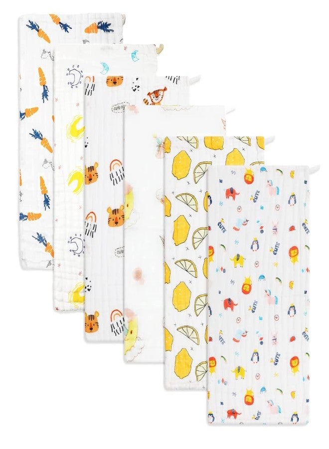 Hugh Ugoli Baby Burp Cloths Set - Large, 6-Layer, Ultra Absorbent 100% Cotton for Baby Spit-Up, Drool, and Messes - Soft, Gentle, Thoughtful New Born Baby Gifts (3, Multicolor-05) - Image 1
