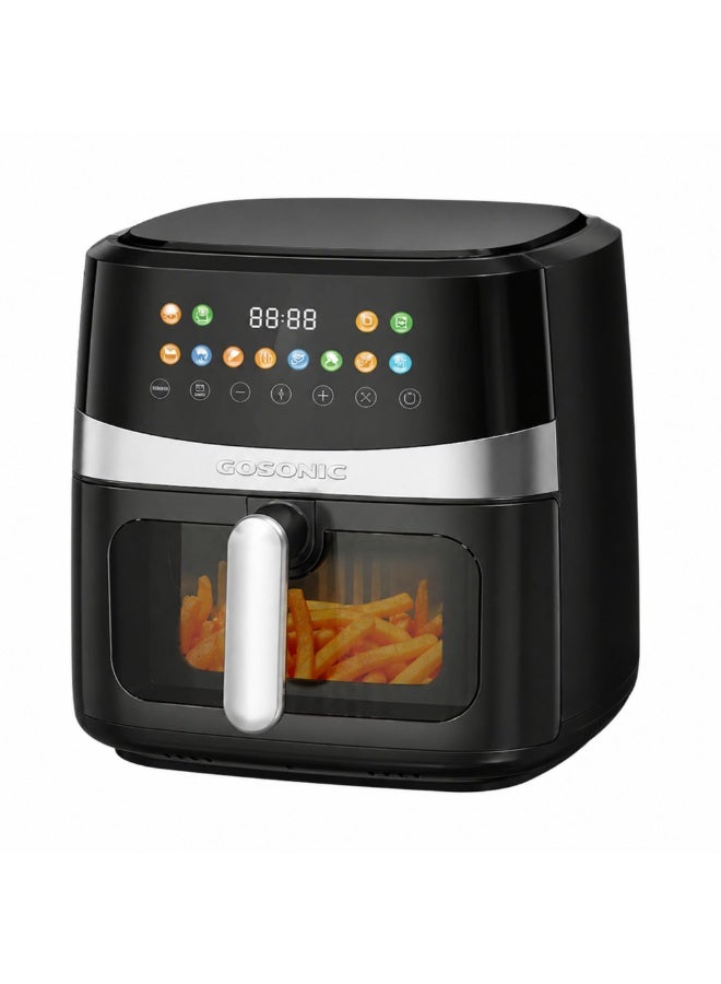 GOSONIC GAF-778 Digital Air Fryer 8L, 1750W, Touch Control, 12 Presets, Non-Stick Ceramic Coated Basket, LED Display, Up to 200°C