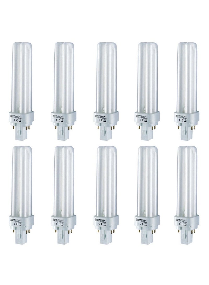 Osram 13w 4pin G24q-1 830 Warm White Dulux DE PLC - DE (Pack of 10) - Image 1