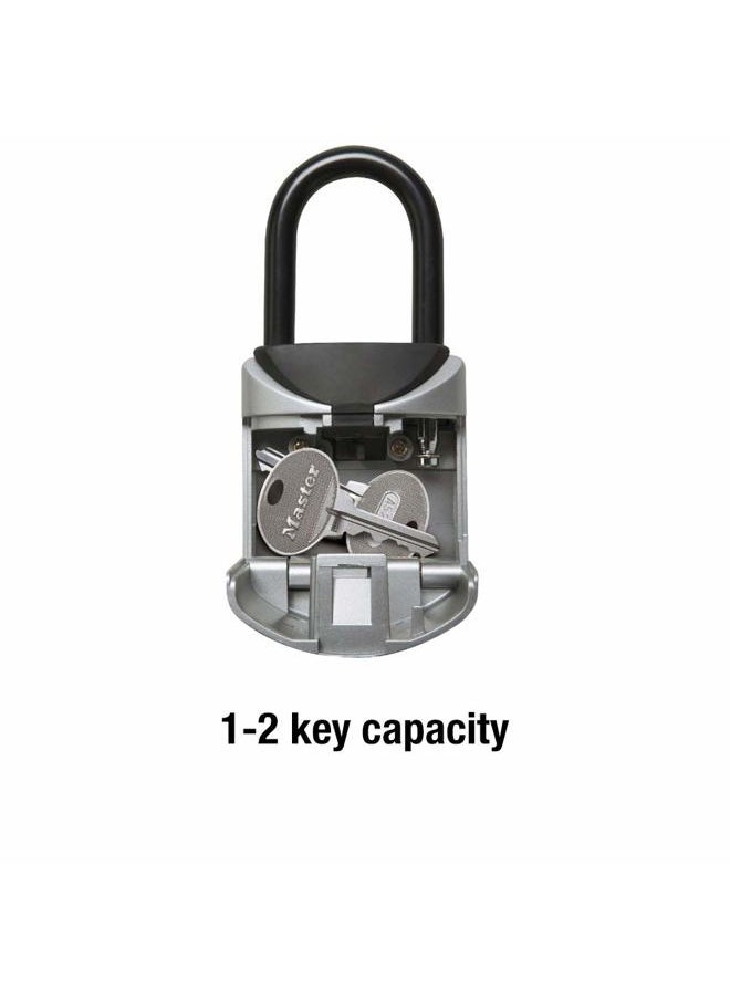 Master Lock - Lock Box, Set Your Own Combination Portable Key Safe, 2-3/4 in. Wide, 5406D,Black, Grey - Image 1