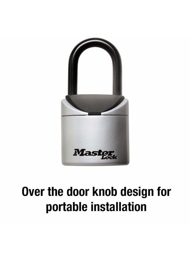 Master Lock - Lock Box, Set Your Own Combination Portable Key Safe, 2-3/4 in. Wide, 5406D,Black, Grey - Image 1