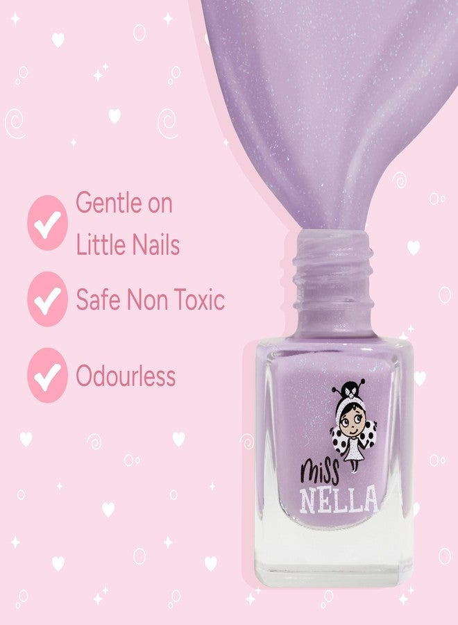 MISS NELLA PURPLE UNICORN- Peel Off, Odour Free, Water Base & Safe for kids nail polish pack OF 3- Sweet Lavender (glitter), Butterfly Wings (glitter) & Little Poppet - Image 2