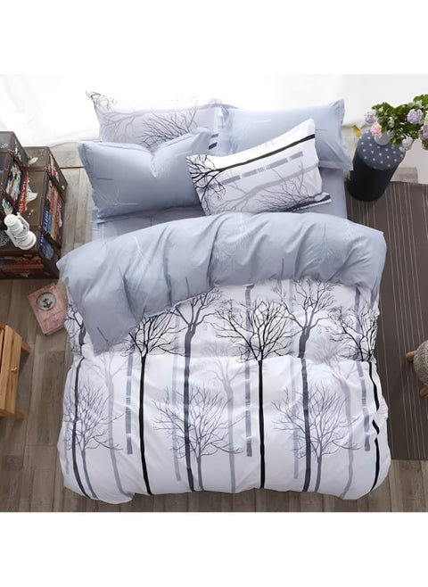 Super King Bedsheet Set - Complete 6-Piece Bedding Set with Duvet Cover, Fitted Sheet, and 4 Pillowcases - Luxury Microfiber Fabric with Deep Pockets for Secure Fit and Year-Round Comfort