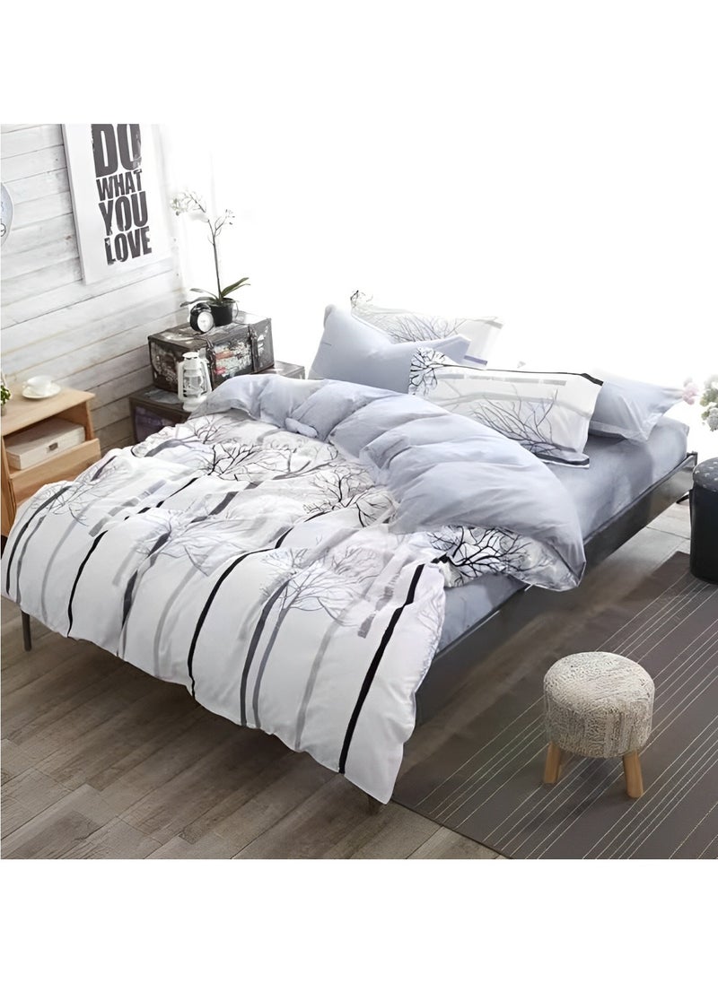 AL RAID - Super King Bedsheet Set - Complete 6-Piece Bedding Set with Duvet Cover, Fitted Sheet, and 4 Pillowcases - Luxury Microfiber Fabric with Deep Pockets for Secure Fit and Year-Round Comfort - Image 1