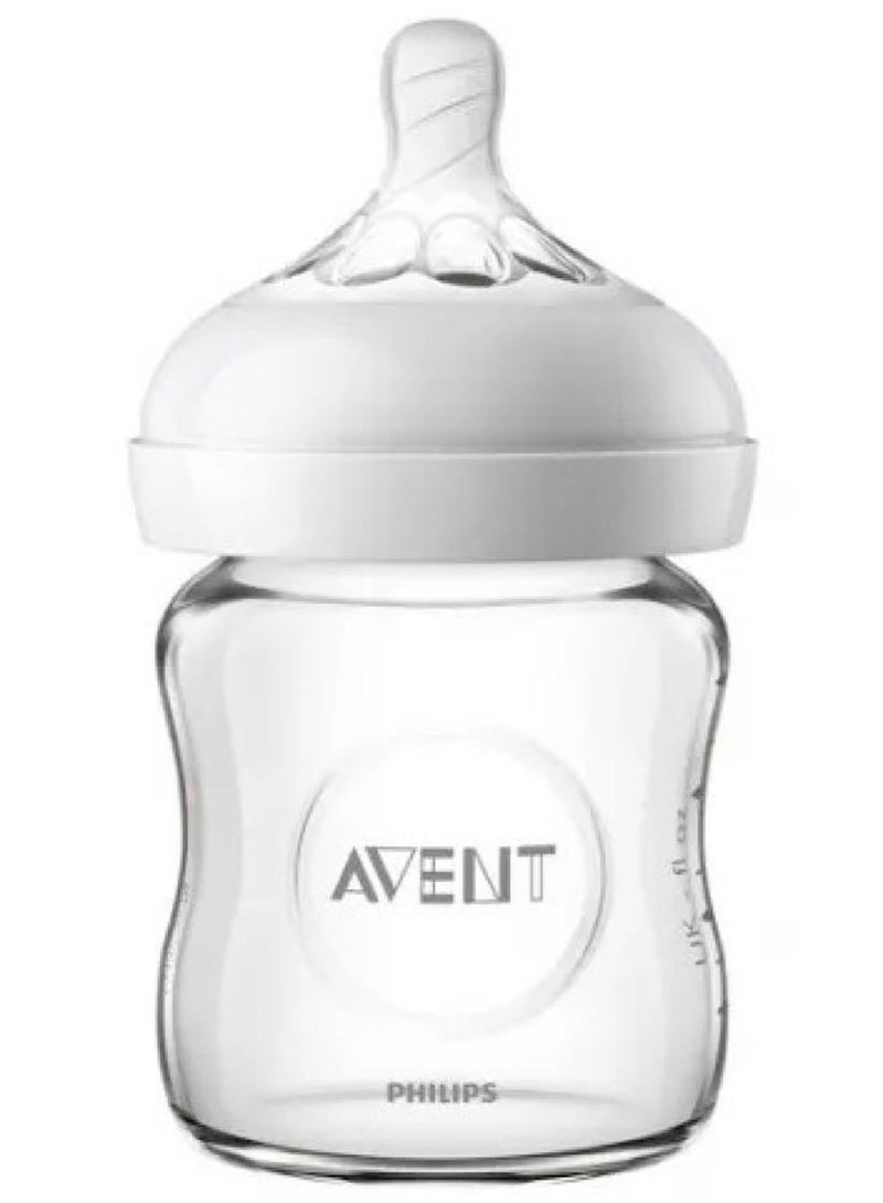 Philips Avent Natural Width Innovative Double Valve Design Feeding Bottle with Unique Shape 120ml Clear SCF033/17 - Image 2
