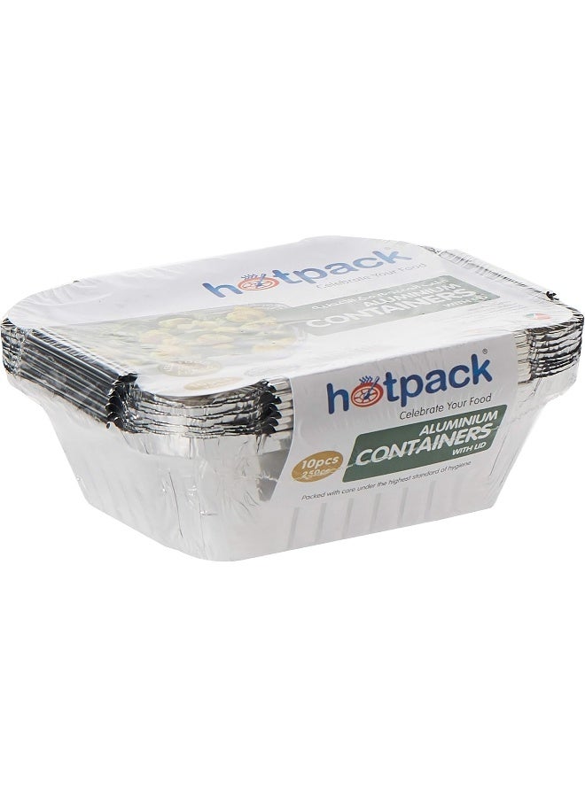 Hotpack Disposable Food Storage, Food Packaging, Aluminium Container 250cc, 10 Pieces - Image 1