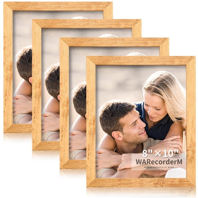 8x10 Picture Frames Set of 4 High Definition Glass New Patten Frame Wall Mounting Frame Horizontal Vertical Format