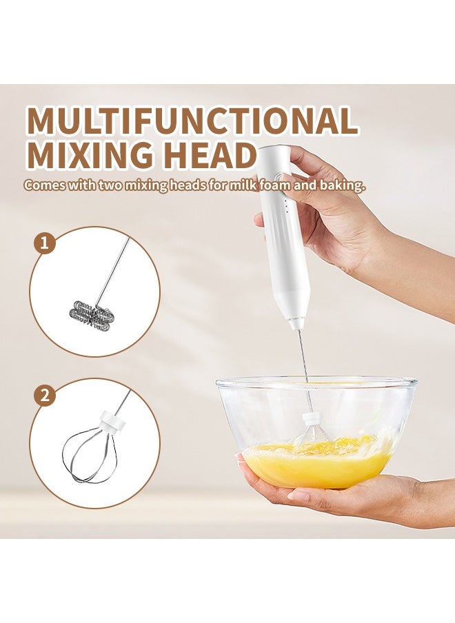 Generic - Electric Milk Frother, Rechargeable Handheld Foam Maker, Egg Beater with Three-Speed Adjustment, Hand blender, Low Noise, Easy To Clean, Can Stir Coffee, Juice, Eggs, Jam, Matcha - Image 1
