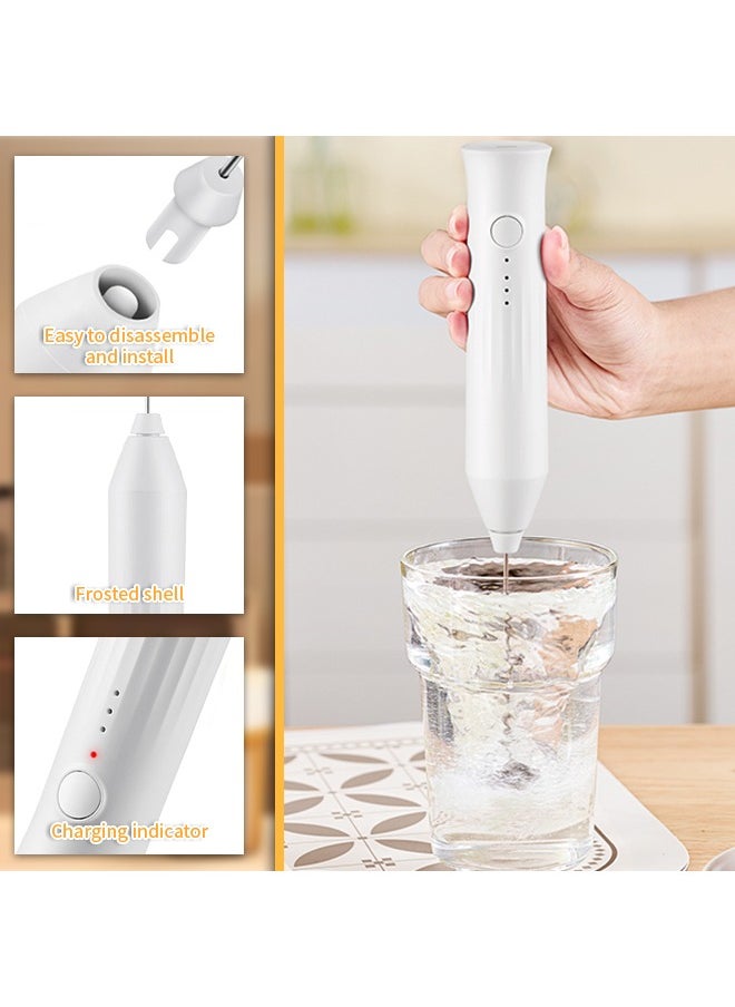 Generic - Electric Milk Frother, Rechargeable Handheld Foam Maker, Egg Beater with Three-Speed Adjustment, Hand blender, Low Noise, Easy To Clean, Can Stir Coffee, Juice, Eggs, Jam, Matcha - Image 1