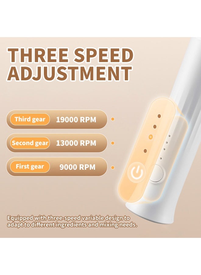 Generic - Electric Milk Frother, Rechargeable Handheld Foam Maker, Egg Beater with Three-Speed Adjustment, Hand blender, Low Noise, Easy To Clean, Can Stir Coffee, Juice, Eggs, Jam, Matcha - Image 1