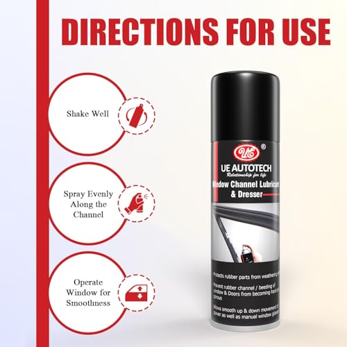 UE Elite Window Channel Lubricants & Dresser - Non-staining & Long-lasting Dresser Spray between the Rubber Beadings & Glasses-Smooth & Protect your Window, Door, Hardware Functions, 250ML (PACK OF 2) - Image 4