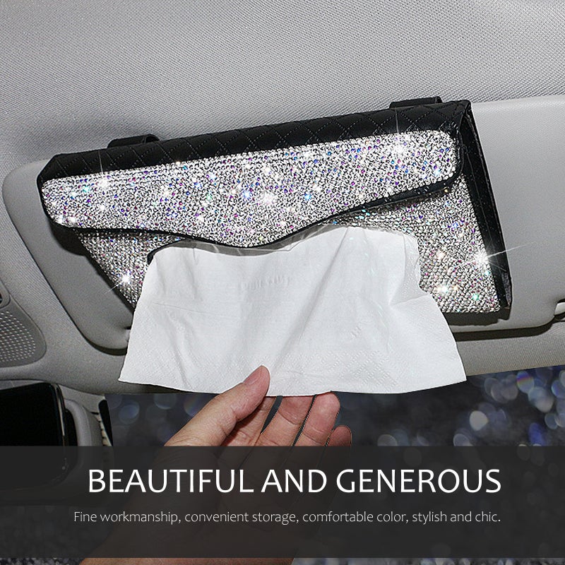 PU Leather Napkin Holder Handbag Shape Car Tissue Case for Women - Image 1