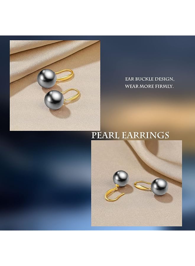 إيروريكس أقراط اللؤلؤ للنساء أقراط متدلية من اللؤلؤ على شكل خطاف السمك مطلية بالذهب عيار 18 قيراطًا أقراط مضادة للحساسية أقراط متدلية من اللؤلؤ مجوهرات فاخرة هدية للنساء - Image 4