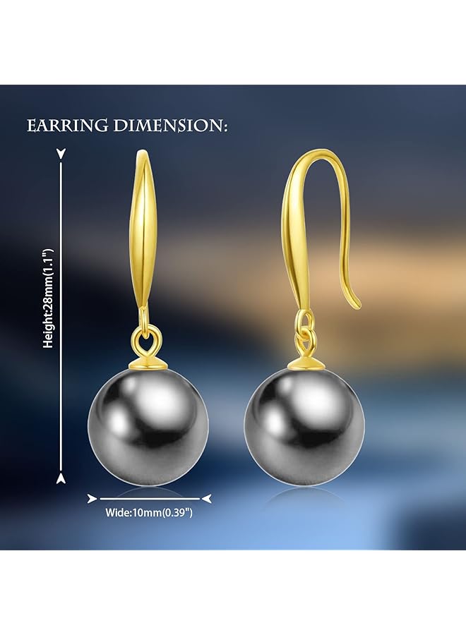 إيروريكس أقراط اللؤلؤ للنساء أقراط متدلية من اللؤلؤ على شكل خطاف السمك مطلية بالذهب عيار 18 قيراطًا أقراط مضادة للحساسية أقراط متدلية من اللؤلؤ مجوهرات فاخرة هدية للنساء - Image 2