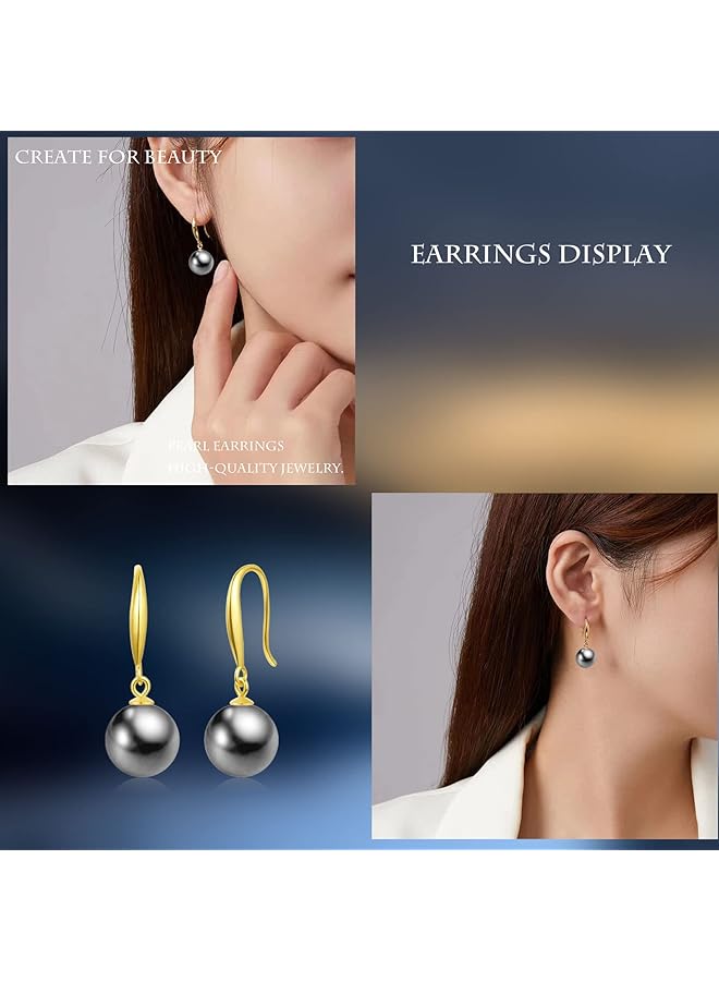 إيروريكس أقراط اللؤلؤ للنساء أقراط متدلية من اللؤلؤ على شكل خطاف السمك مطلية بالذهب عيار 18 قيراطًا أقراط مضادة للحساسية أقراط متدلية من اللؤلؤ مجوهرات فاخرة هدية للنساء - Image 5