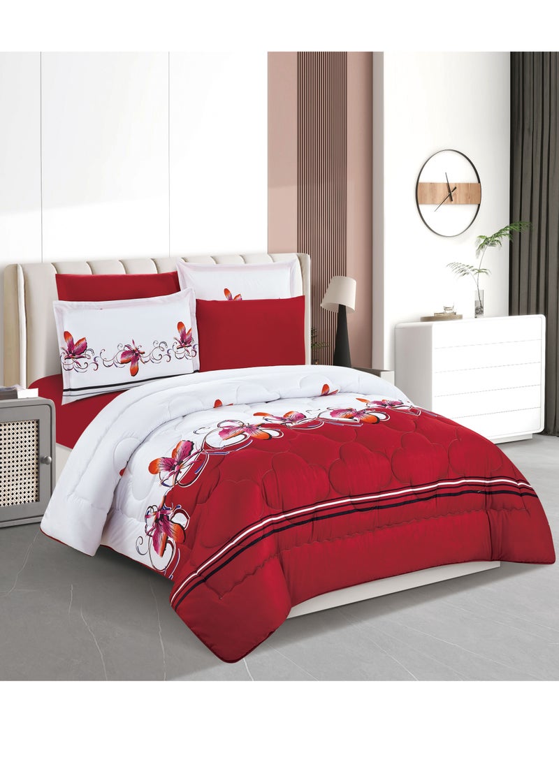 Stargold Super Soft Printed Comforter, 6pcs Set, Microfiber High-Quality Fabric, Stylish and Premium Design, Durable, Ideal For Home Bedroom 240X220CM  - Image 1