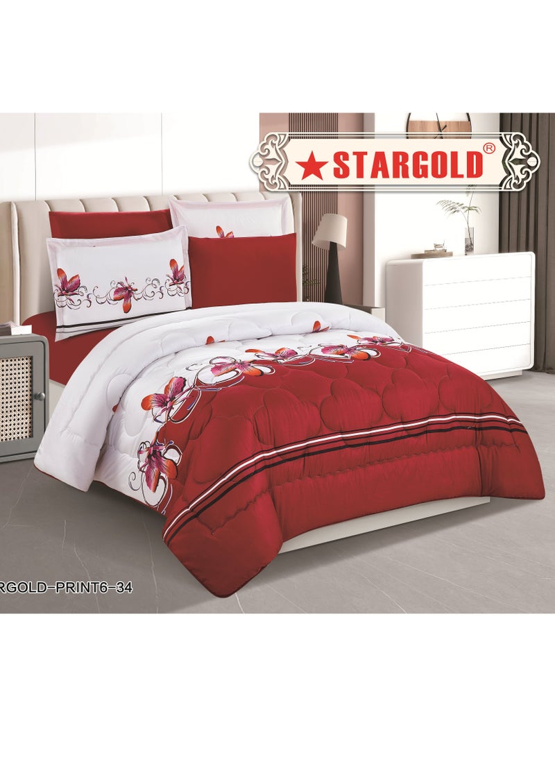 Stargold Super Soft Printed Comforter, 6pcs Set, Microfiber High-Quality Fabric, Stylish and Premium Design, Durable, Ideal For Home Bedroom 240X220CM  - Image 2