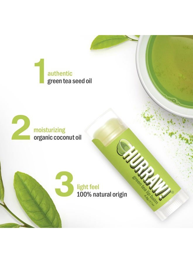 Hurraw! Green Tea Lip Balm: Organic, Certified Vegan, Cruelty and Gluten Free. Non-GMO, 100% Natural Ingredients. Bee, Shea, Soy and Palm Free. Made in USA - Image 3