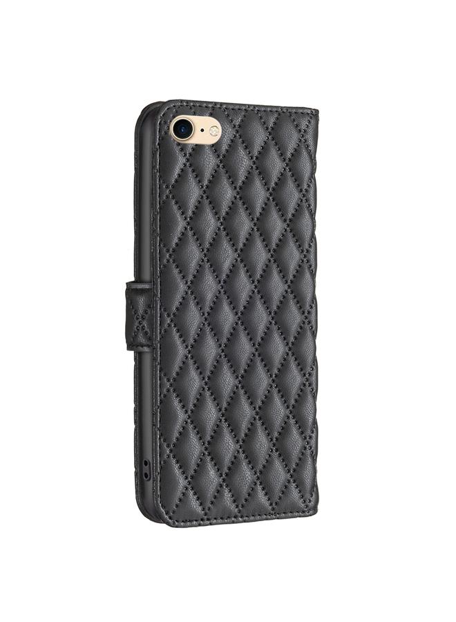 اس-توب جراب لهاتف iPhone SE 2022 / SE 2020 / 8 / 7 جراب هاتف جلدي شبكي ماسي قابل للطي - Image 3