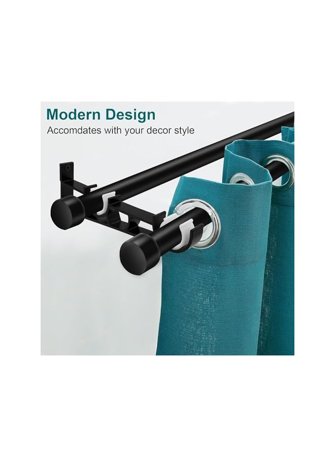 erorex Curtain Rod Bracket, 4 Pack Wall Curtain Holder Hook, Double Curtain Rod Bracket for Home, Kitchen, Bathroom, Heavy Duty Curtain Rod Holders Hooks Wall Brackets Support Hanger for 1 Inch Rod  - Image 4