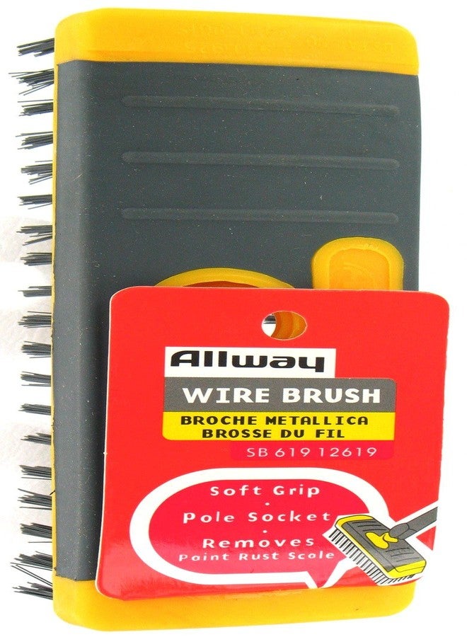 Allway Tools SB619 Soft Grip Carbon Steel Heavy Duty Steel Wire Brush - Image 2