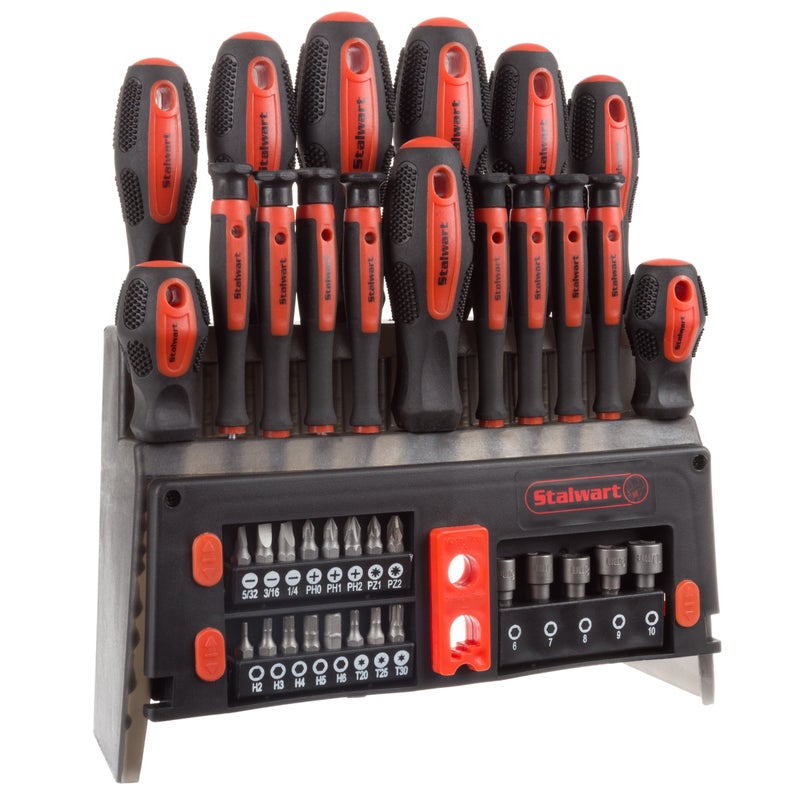 Stalwart 39Piece Magnetic Screwdriver Set Screw Driver Set Kit with Bits Power Nut Driver and Wall Mountable Stand Tool Kit with Phillips Torx and Flathead Screwdrivers Tool Sets for Men by Stalwart - Image 2