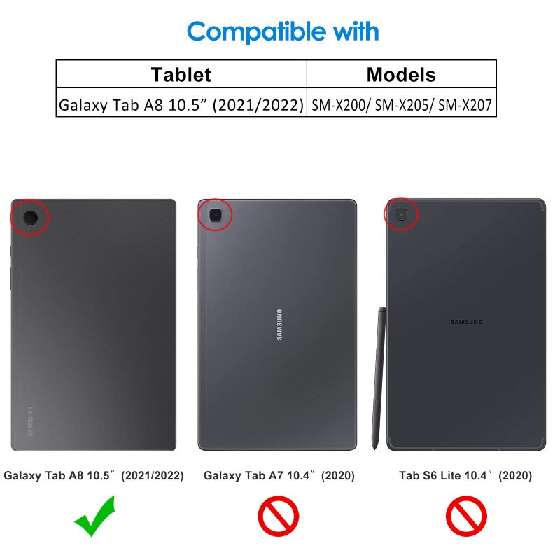 JETech Case for Samsung Galaxy Tab A8 10.5-Inch 2022 (SM-X200/X205/X207), Slim Lightweight Stand Protective Tablet Cover with Auto Wake/Sleep (Black) - Image 2