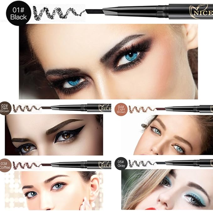 NICEFACE Eyebrow Pencil Coffee Double Ended Precision Waterproof BrowCoffee 3 - Image 5