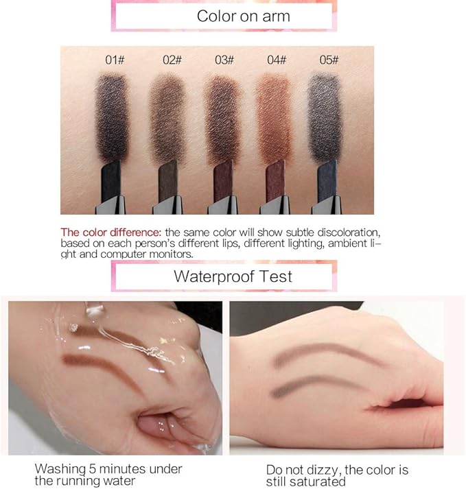 NICEFACE Eyebrow Pencil Coffee Double Ended Precision Waterproof BrowCoffee 3 - Image 4
