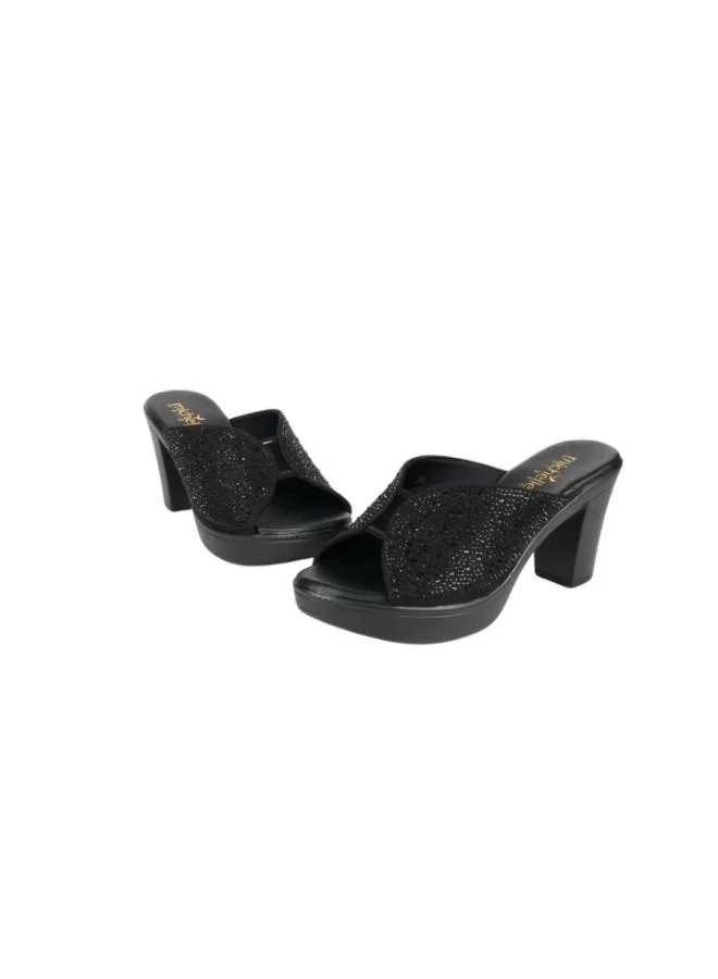 Michelle Morgan 092-2892 Michelle Morgan Ladies Block Heel Sandals 314RC867 Black
