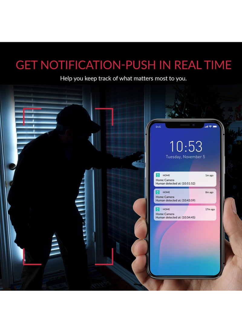 2K Indoor Security Camera, 2.4GHz WiFi, Smart Detection for People, Vehicles, and Pets, Mobile App for Baby and Dog Monitoring, Works with Alexa and Google Assistant. - Image 5