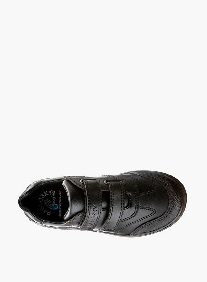 Pablosky Boys' Panelled School Shoes with Hook and Loop Closure - 732015-J  - Image 4