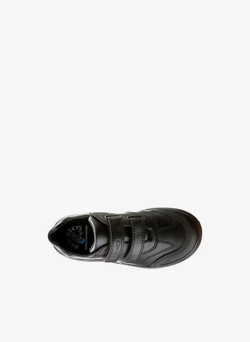 Pablosky Boys' Panelled School Shoes with Hook and Loop Closure - 732015-J - Image 4