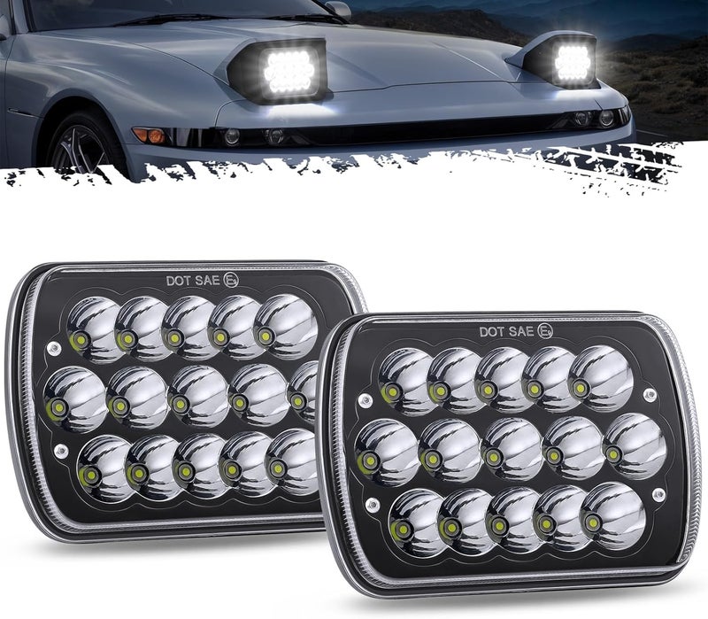 Partsam 2PCS H6054 LED Headlights 7x6 5x7 Headlamp Anti-glare Hi/Low Sealed Beam Lights Compatible with Cherokee XJ Wrangler YJ etc - Image 1