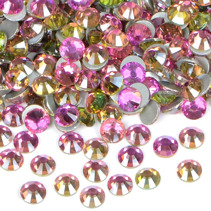 1440PCS Art Nail Rhinestones Non Hotfix Glue Fix Round Crystals Glass Flatback for DIY Jewelry Making with one Picking Pen ss12 1440pcs Golden Rose