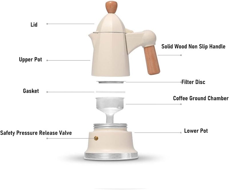 In-house warehouse packing Stovetop Coffee Maker 3-Cup Percolator Pot, Aluminum Alloy Octagonal Design with Safety Valve & Beech Wood Handle for Home Use (White) Local market compliant trusted quality Non sticky surface Organized shipment arrange Advanced compact design High precision lightweight material Light & heavy use compatible Multi-purpose Riyadh Jeddah Dammam ship Scratch resistant Stable base Medium weight Global production standard crafted Rack friendly Labor saving Hardness boosted processed substance Local & cross border ship compatible Multi item matching Simple multi-color universal build Space saving design picks Timely planned dispatch Market need oriented construction Classic design alternatives Authorized haulage delivery Freeze crack proof - Image 2