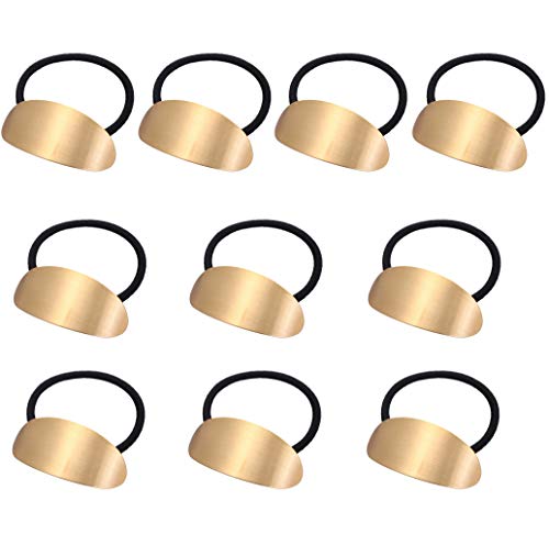 Furnido 10 Pcs Metal Hair Accessories - Gold Alloy Hair Ties, Ponytail Holders, Cuff Wraps for Women & Girls - Image 1