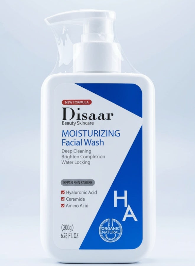 Disaar Moisturizing Facial Wash 200 g Hyaluronic Acid Ceramide Amino Acid Essence Face Clean Foam Deep Brighten Complexion Care - Image 1