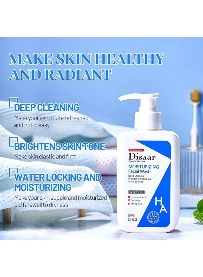 Disaar Moisturizing Facial Wash 200 g Hyaluronic Acid Ceramide Amino Acid Essence Face Clean Foam Deep Brighten Complexion Care - Image 5